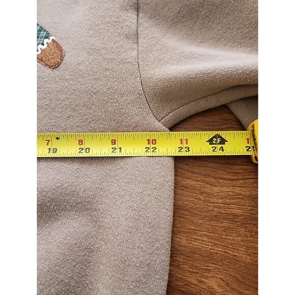 VINTAGE Gingerbread Sweatshirt Adult Large Tan Applique Jerzees Women’s - Picture 6 of 10